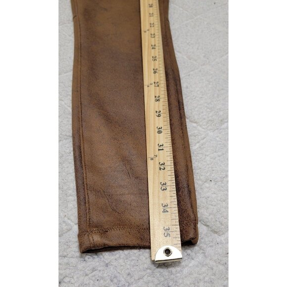 Free People Womens Brown Never Let Go Faux Leather Brown Pull On Pants‎ Size 6 - Picture 12 of 13